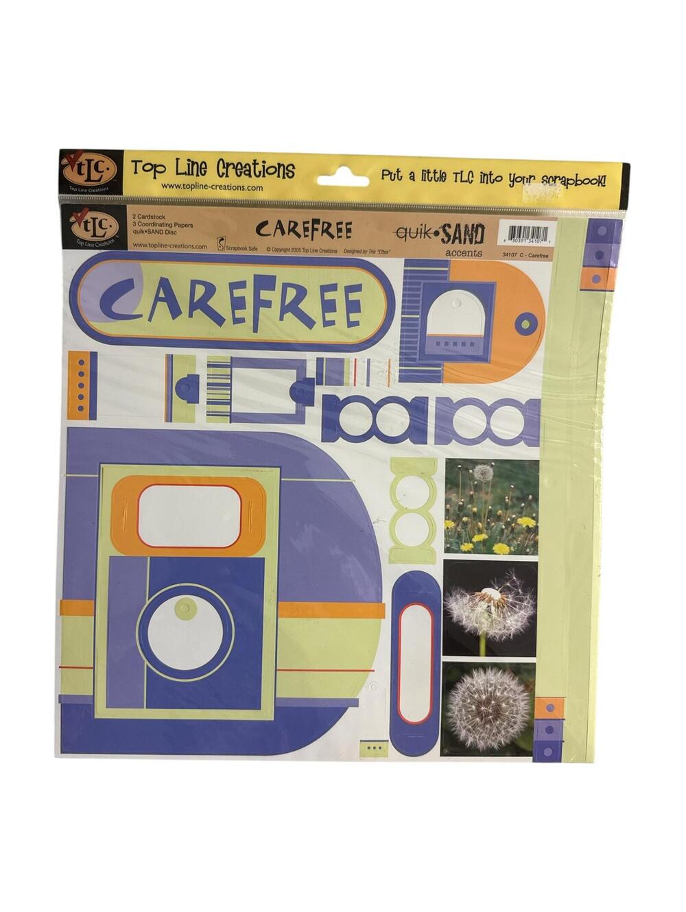 TLC 2005 Carefree Quik-Sand Scrapbook Paper Pad Accents Retro Design